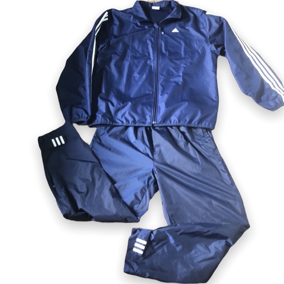 adidas Other - Vintage Adidas Track Suit Pants Jacket Navy White Stripes Y2K Unisex Size L